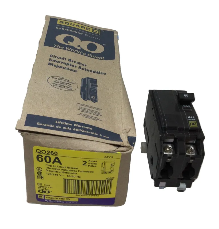 Square D QO260 60 Amp 2 Pole 120/240V Circuit Breaker - Yellow Face Cheap