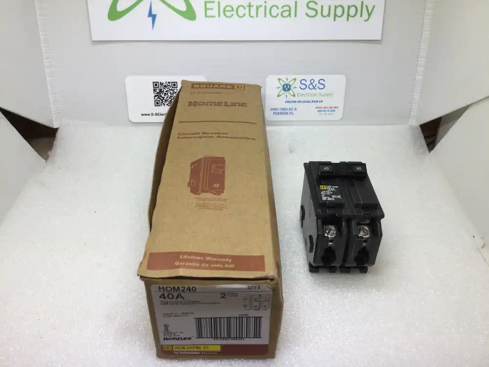 Fan Favorite Square D HOM240 40 Amp 2 Pole 120/240V Circuit Breaker - Yellow Face