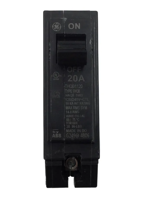 General Electric TQB/THQB1120 20 Amp 1 Pole 120/240V Breaker - New Style Special Offer