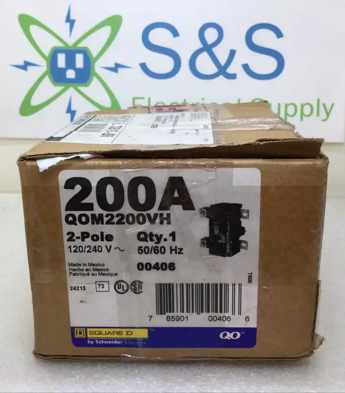 Certified Square D QOM2200VH 200 Amp 2 Pole 120/240V 22kA Main Circuit Breaker