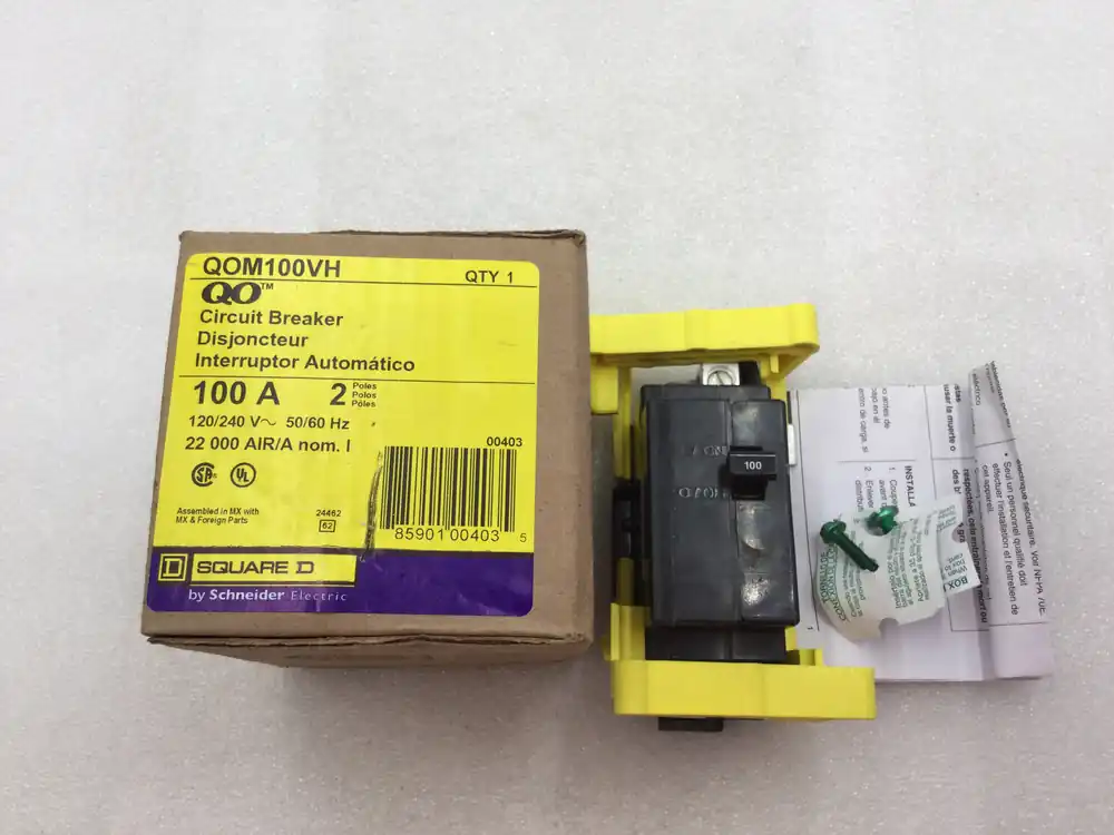 Square D QOM100VH 100 Amp 2 Pole 120/240V 22kA Type QOM1 Circuit Breaker Grab Now