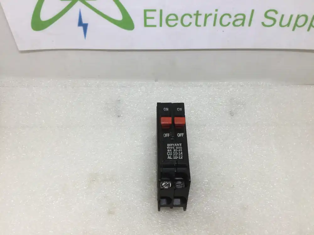Warranty Included Bryant BR2020/BR20-20 20 Amp Tandem Type BRD Plug in Circuit Breaker