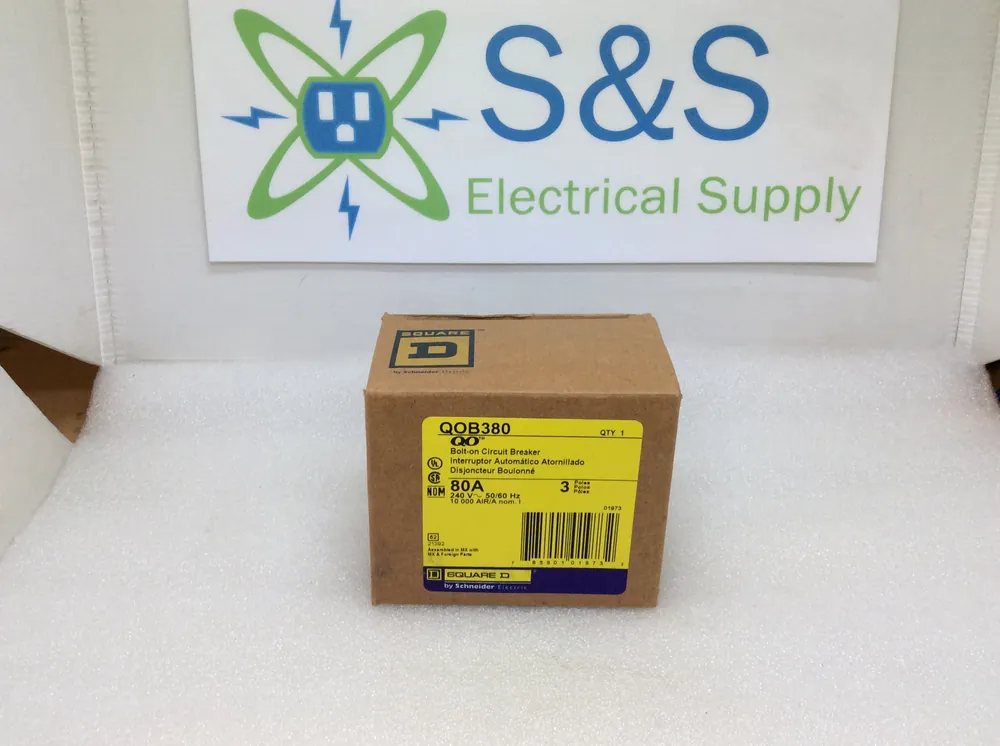 Top Pick Square D QOB380 80 Amp 3 Pole 240v 10ka Bolt In Circuit Breaker