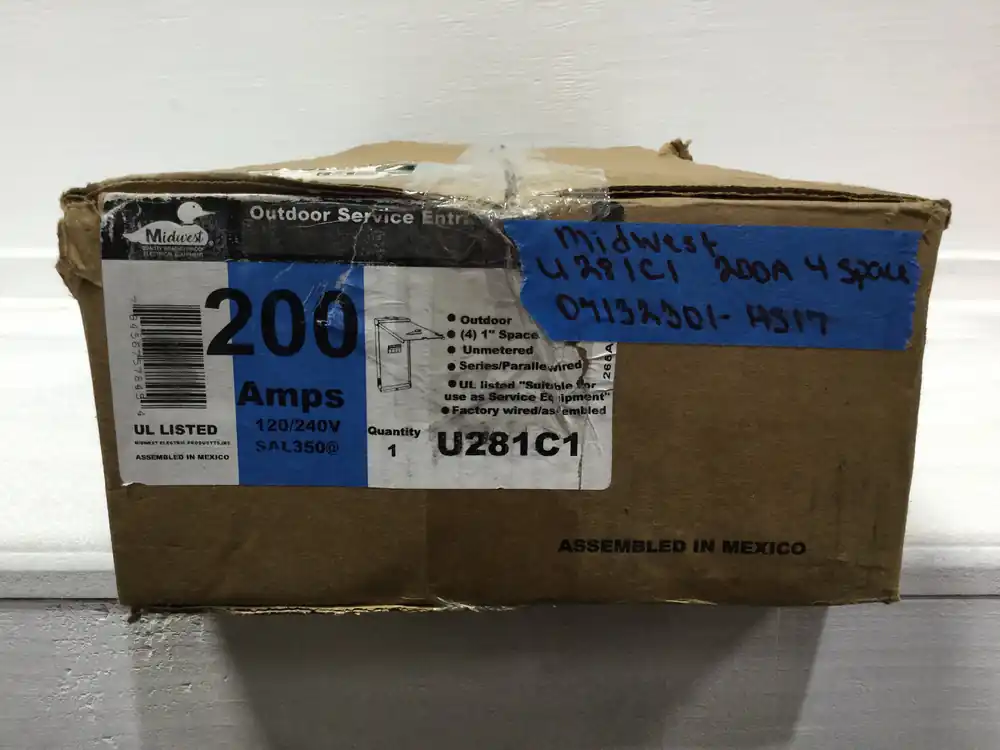Cheap Midwest U281C1 200 Amp Disconnect Main Breaker 4 Space 120/240 V Type 3R Enclosure Or Cover
