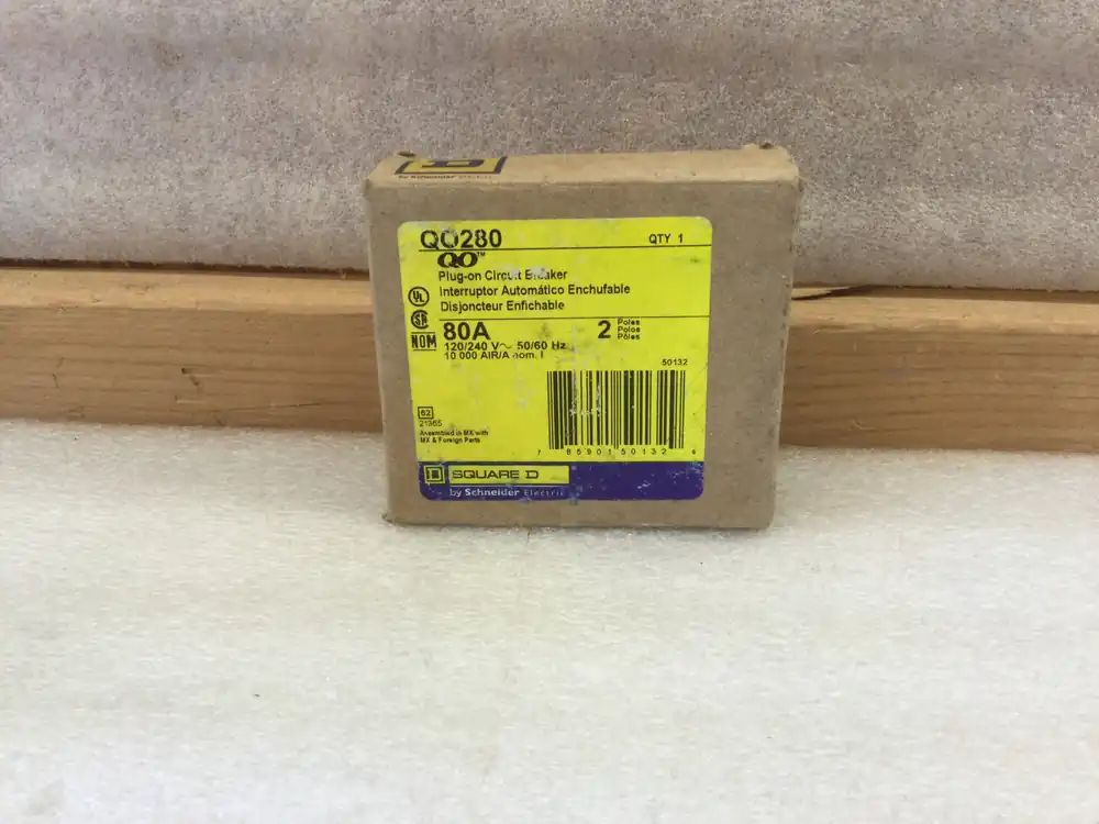 Premium Square D QO280 80 Amp 2 Pole 120/240V Circuit Breaker - Yellow Face