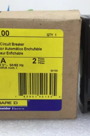 Viral Square D QO2100 100 Amp 2 Pole 120/240V Circuit Breaker - Yellow Face