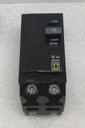 Budget Square D QO215 15 Amp 2 Pole 120/240V Circuit Breaker - Yellow Face