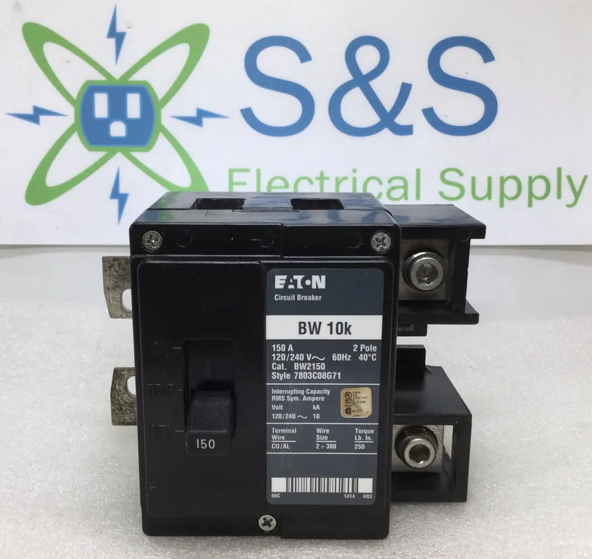 Latest Eaton/Cutler Hammer BW2150 150 Amp 2 Pole 120/240V BW Series Circuit Breaker