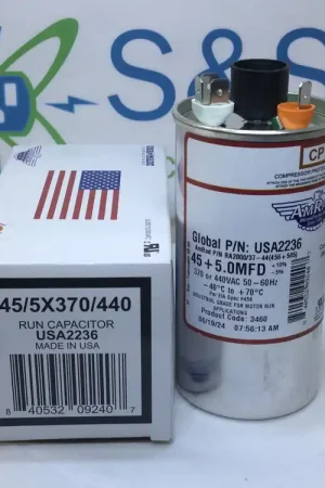 Amrad USA2236 45+5.0MFD +10%/-5% 370/440V 50/60Hz 70c/-40c w/ Orange CPT Big Sale