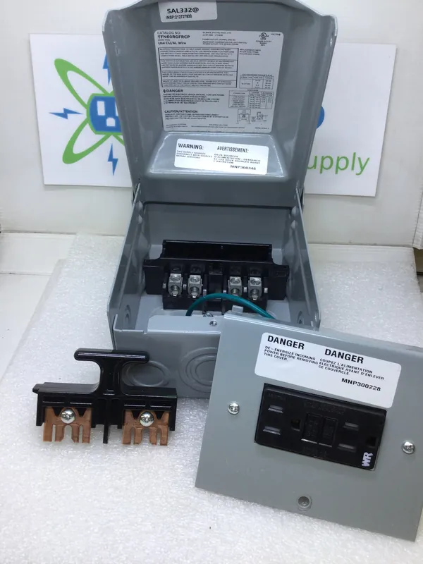 General Electric TFN60RGFRCP Enclosure 60 Amp AC Disconnect with GFCI Receptacle Same Day Shipping