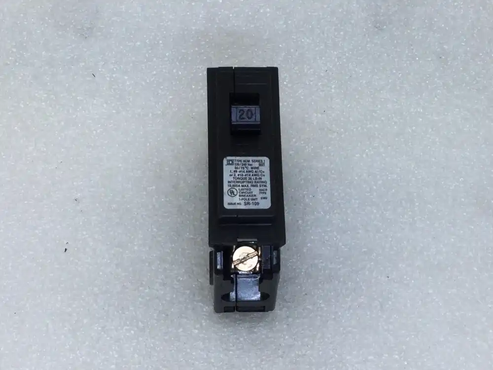 Genuine Square D HOM120 20 Amp 1 Pole 120/240V Circuit Breaker - White Sticker
