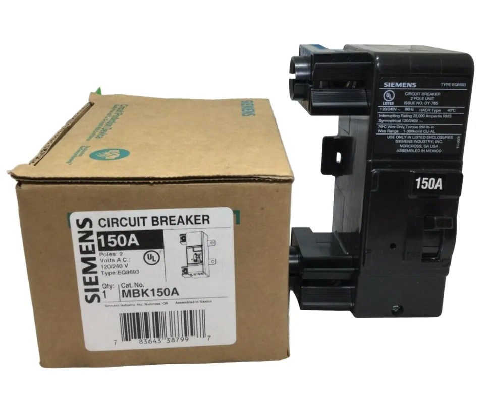 Viral Siemens MBK150A 150 Amp 2 Pole 120/240V Type EQ8693 Circuit Breaker