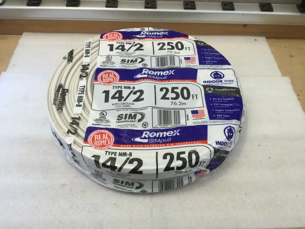 CME/Southwire Non-Metallic Sheathed Cable NM-B 14/2 AWG With Ground 600V Romex In Demand