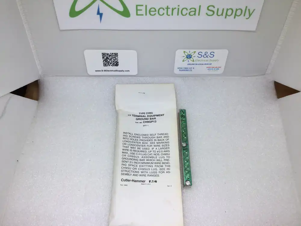 Brand New Cutler Hammer 13 Terminal Ground Bar Kit Type Ch9g Ch9gp13