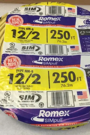 Flash Sale Romex CME/Southwire Non-Metallic Sheathed Cable NM-B 12/2 AWG With Ground 600V Romex