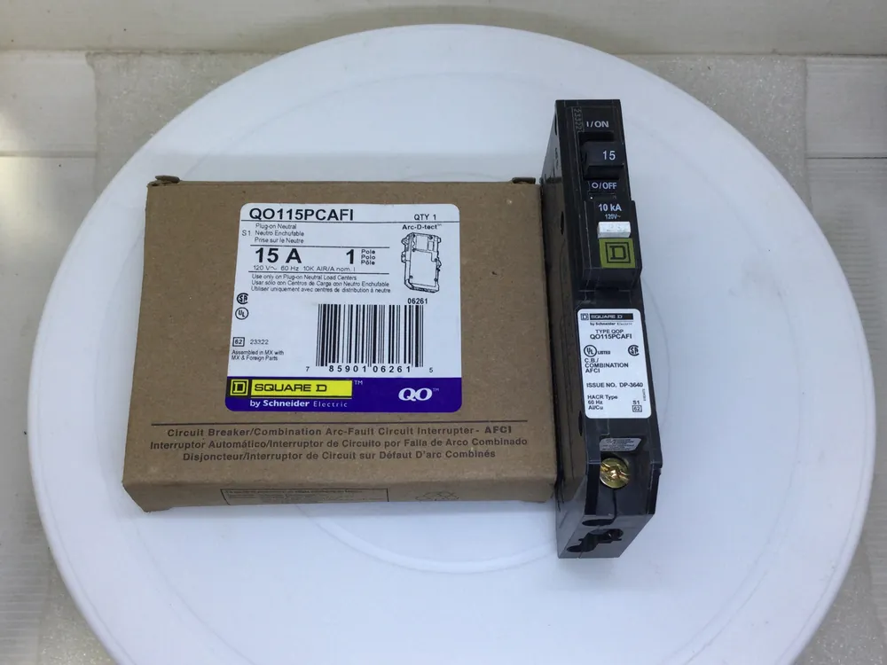 Square D QO115PCAFI 15 Amp 1 Pole 120V Plug-On Neutral Breaker Certified