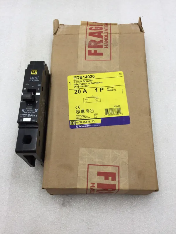 Square D EDB14020 20 Amp 1 Pole 277V Circuit Breaker Money Back Guarantee