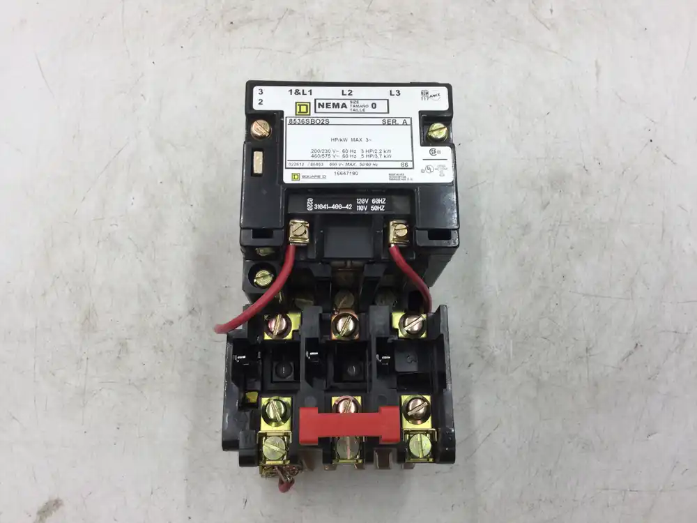 Popular Square D 8536SBO2S Motor Starter NEMA 600V Max 50/60Hz Size 0 Series A