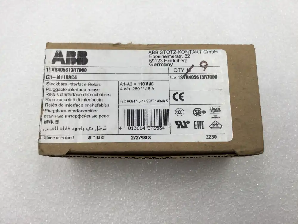 ABB Components 1SVR405613R7000 Contactor Relay CR-M110AC4 Best Price