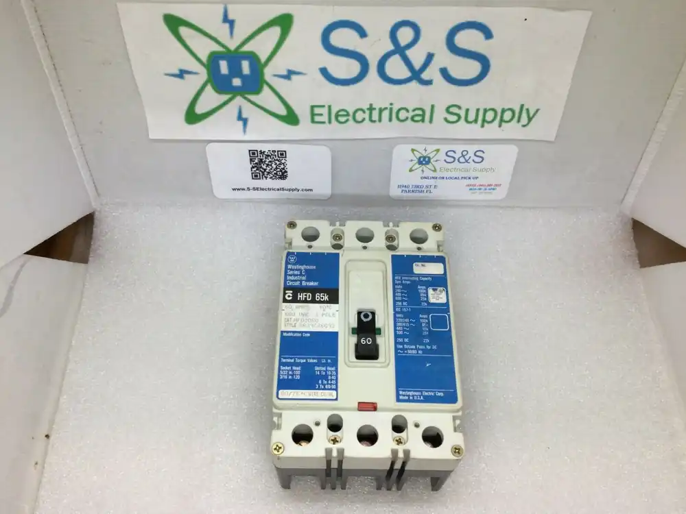 Westinghouse Hfd3060l Molded Case Circuit Breaker 3-Pole 60a 600v 250vdc Price Cut