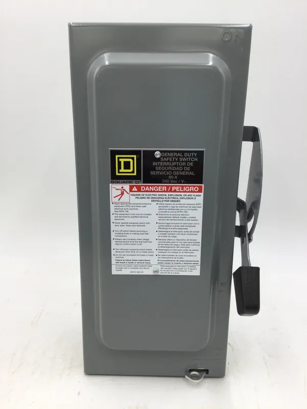 Square D D322N 60 Amp 3 Pole 120/240V Fusible Nema1 Safety Switch Time-Limited