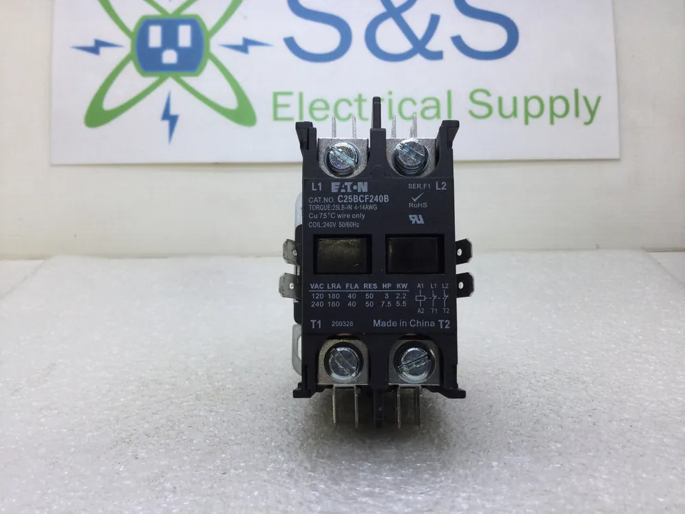 Eaton C25BCF240B 2 Pole 40A 120/240VAC Non-Reversing Contactor 240V Coil 50/60HZ Hot Picks