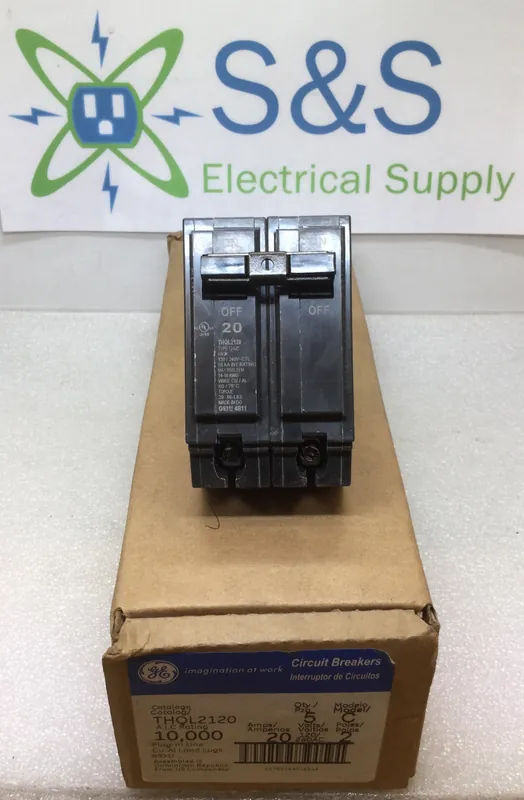 General Electric THQL2120 20 Amp 2 Pole 120/240V Circuit Breaker - Printed Face Grab Now