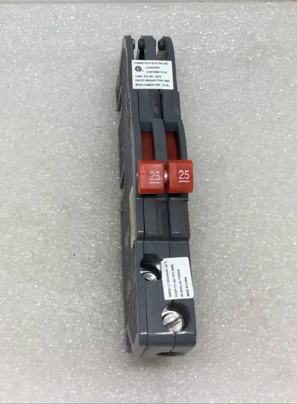 Worldwide Shipping Connecticut/ UB Inc. UBIZ-0225 25 Amp 2 Pole 120/240V Thin Circuit Breaker