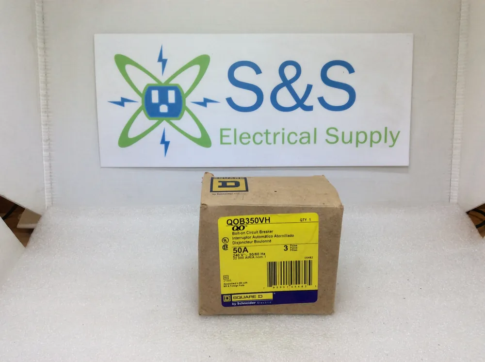 Square D QOB350VH 50 Amp 3 Pole 240V 22kA Bolt On Circuit Breaker - Yellow Face Order Now