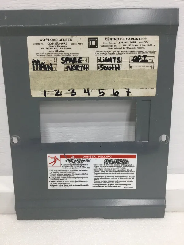 Hassle-Free Returns Square D QO8-16L100RB 100 Amp 8 Space 120/240V Dead Front Only 11 1/4" x 8 5/8"
