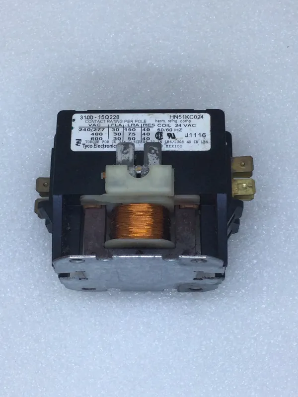Budget Tyco Electronics 3100-15Q228 30 Amp 2 Pole 240-600 VAC Contactor w/24 VAC Coil