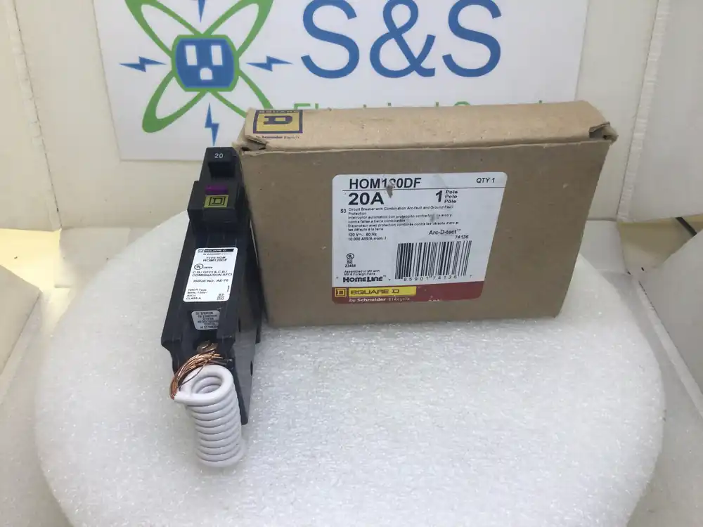 Square D HOM120DF 20 Amp 1 Pole 120V GFCI Circuit Breaker High Quality