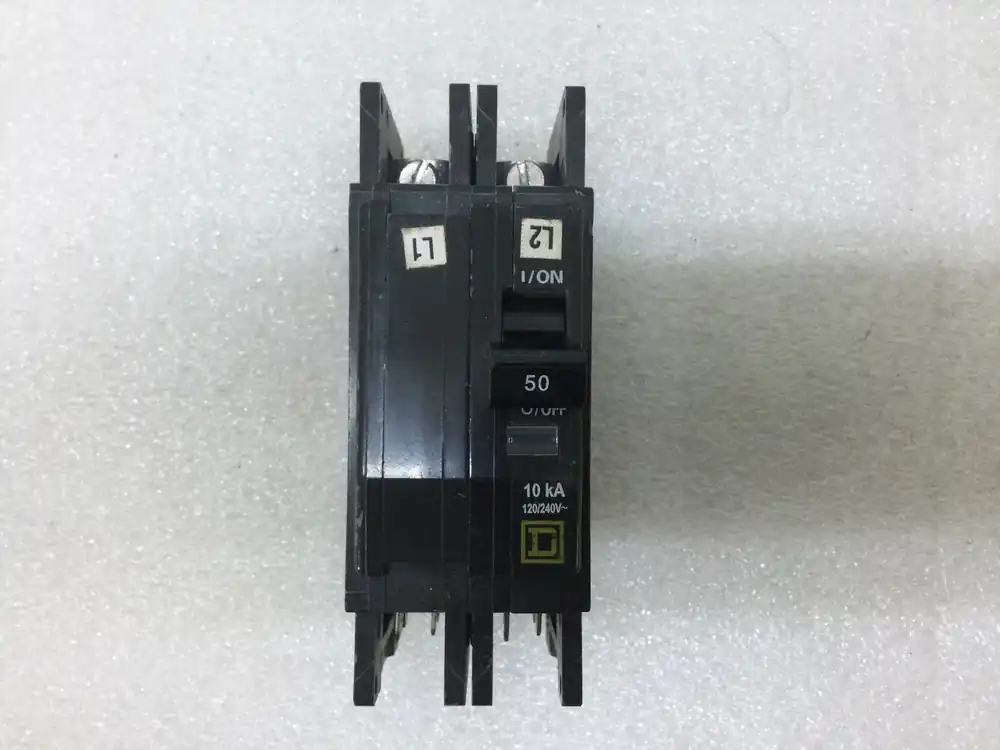 Time-Limited Square D QOU250 50 Amp 2 Pole 240V Circuit Breaker w/Din Rail