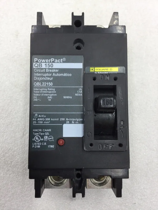 Best Choice Square D PowerPact QBL22150 150 Amp 2 Pole 120/240V QB150 Circuit Breaker