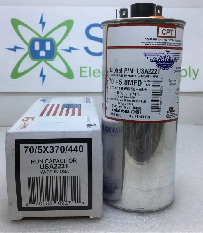 Amrad USA2221 70.0+5.0MFD +10%/-5% 370/440V 50/60Hz Capacitor w/ CPT Don’t Miss Out