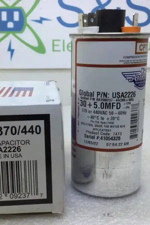 Special Offer Amrad USA2226 30+5.0MFD +10%/-5% 370/440V 50/60Hz 70c/-40c Capacitor w/ CPT