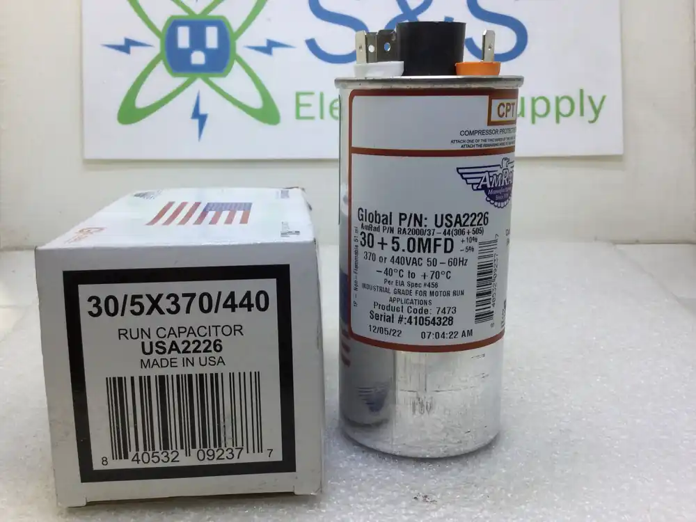 Special Offer Amrad USA2226 30+5.0MFD +10%/-5% 370/440V 50/60Hz 70c/-40c Capacitor w/ CPT