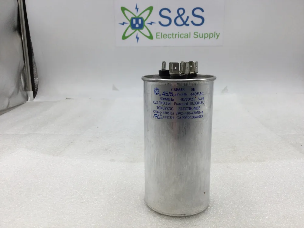 Buy Direct Tongfeng Electronics CBB65B 45/5uf +/-5% 440 VAC Capacitor (CAP050450440CT)