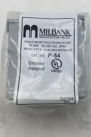 Hassle-Free Returns Milbank P-54 50 Amp 3-Phase 250V Single Receptacle Power Outlet