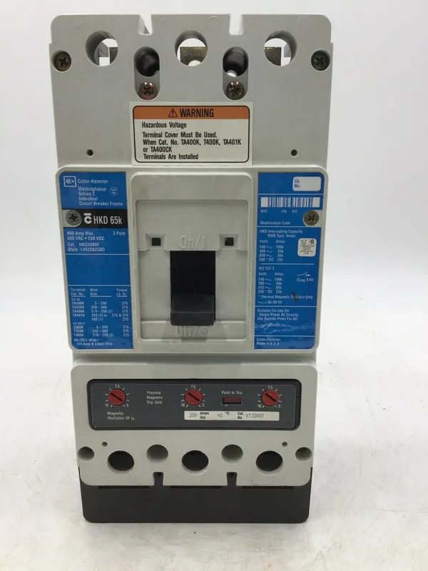 Eaton Cutler Hammer HKD3400F 3 Pole 400 Amp Type HKD Trip KT3300T Circuit Breaker Brand New