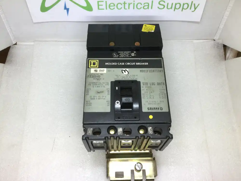 Square D FA36040 40 Amp 3 Pole 600V I-Line Circuit Breaker FA-36040 Must Have