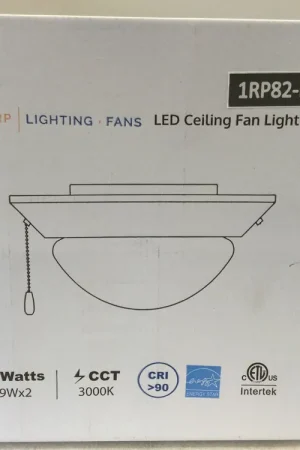 Wholesale RP Lighting 1RP82-ES LED Ceiling Fan Light Kit 9Wx2 A19 LED Lamps 3K White 120VAC 18W 25.000Hr Life