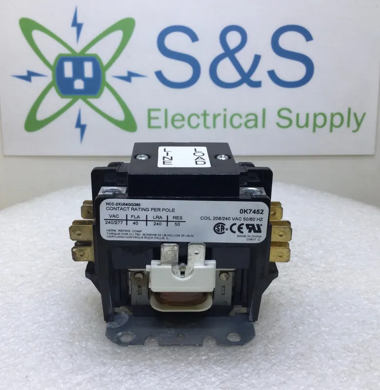 Hartland Controls HCC-2XU04GG280 40 Amp 2 Pole 240/277V Contactor Coil Clearance