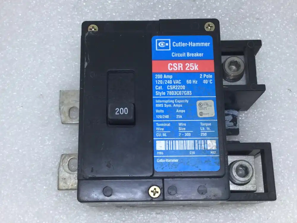 Direct From Manufacturer Eaton/Cutler Hammer CSR2200 200 Amp 2 Pole 120/240V Circuit Breaker