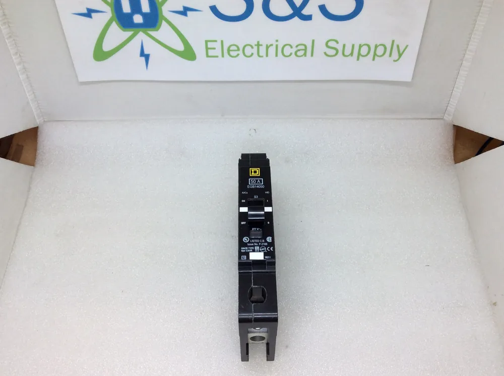 Holiday Sale Square D EDB14050 50 Amp 1 Pole 277V Type EDB Bolt On Circuit Breaker