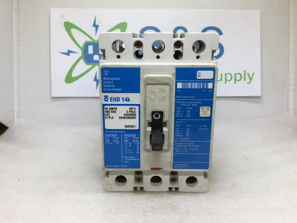 Place Order Westinghouse EHD3030 30 Amp 3 Pole 480V Circuit Breaker