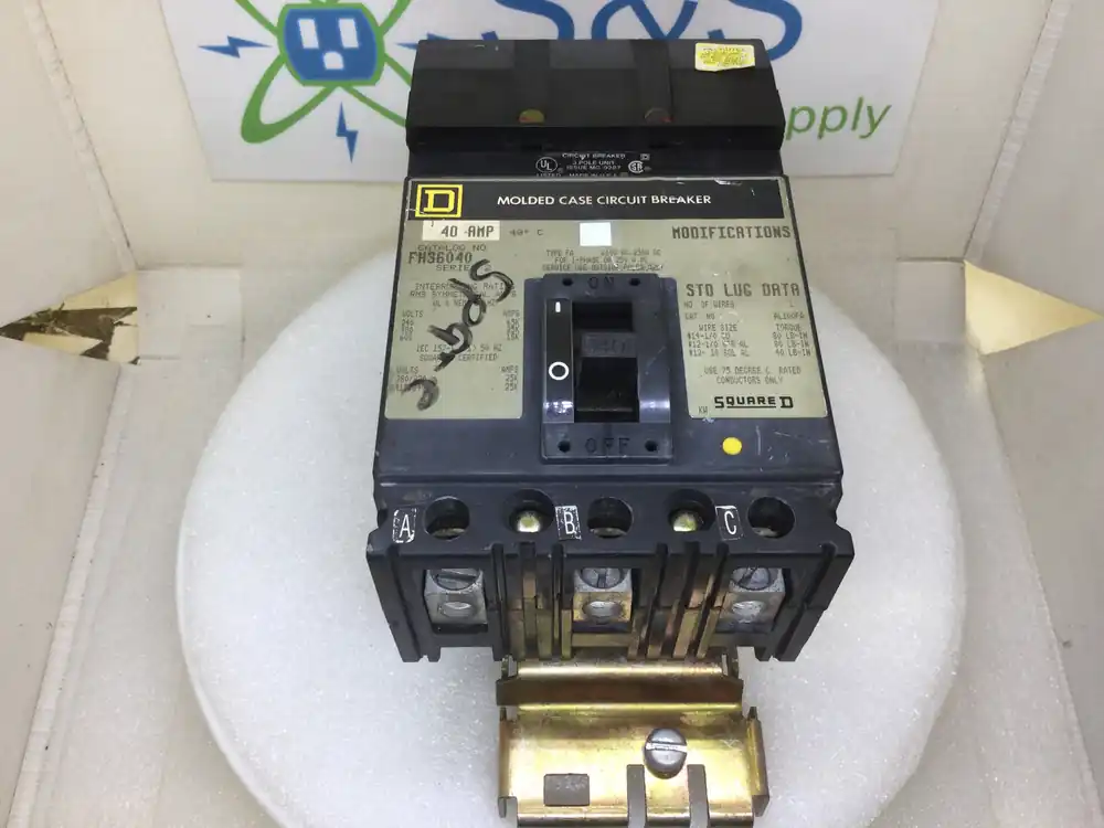 Square D FH36040 40 Amp 3 Pole 600V I-Line Circuit Breaker Factory Price