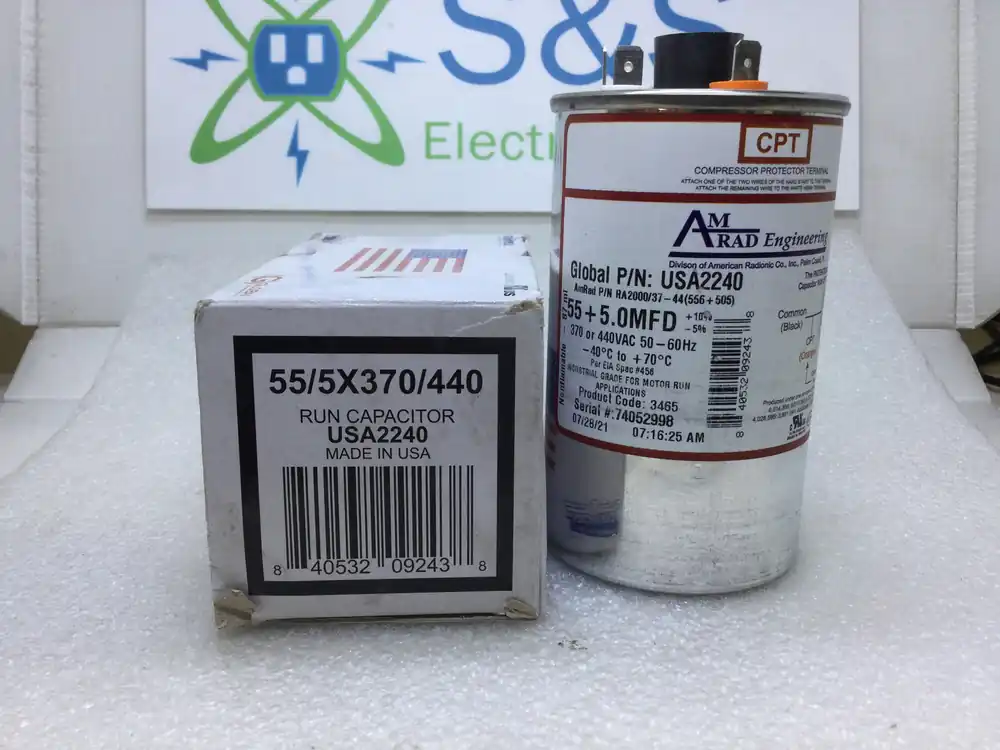 Amrad USA2240 55+5.0MFD +10%/-5% 370/440V 50/60Hz 70c/-40c Capacitor Special Offer