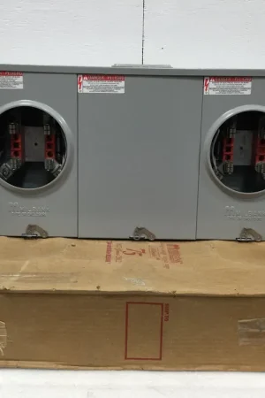 Milbank U1252-X-HSP 4 Terminal Ringless Large Closing Plate 2 Gang/Position Meter Socket 200 Amp Continuus per Meter Discount