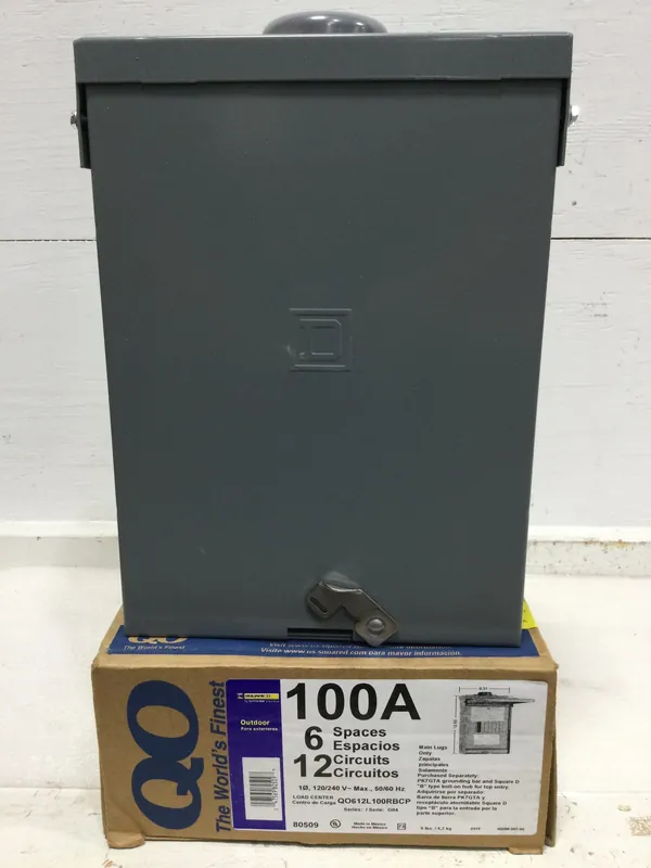 Square D QO612L100RBCP 100 Amp, 6 Space, 12-Circuit Outdoor Main Lug Load Center Price Drop